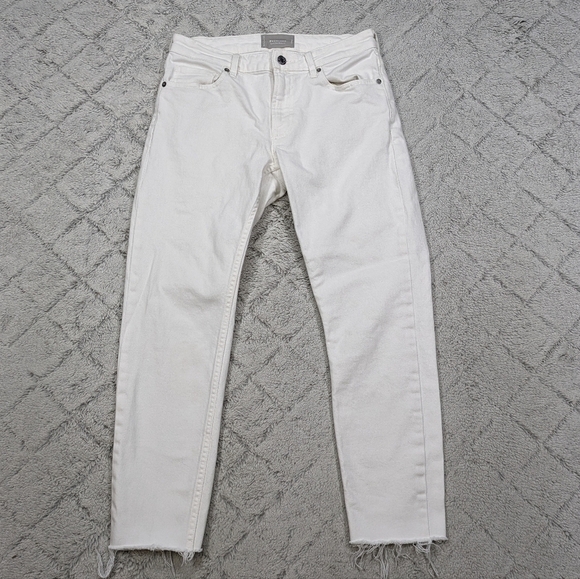 Everlane Jeans Women's 27 White The Mid Rise Skinny Lean Ankle Cotton Blend - Picture 1 of 10